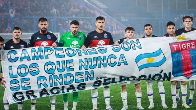 Tigre replicó a la Selección argentina con una bandera sobre las Islas Malvinas